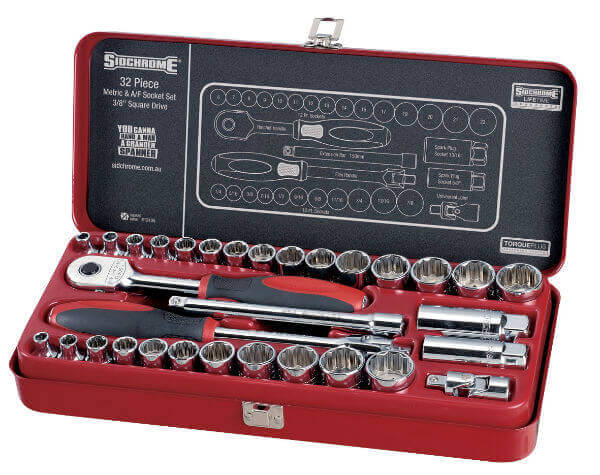 Sidchrome SCMT13105 32 Piece 3 8 Drive Socket Set Metric AF