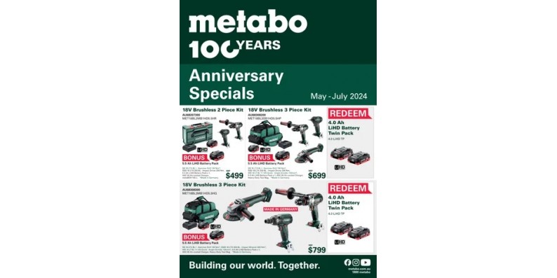 METABO 100 YEARS ANNIVERSARY SPECIALS