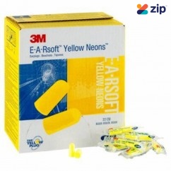 3M 70071515020 (312-1250) - 200 Pairs Soft Yellow Neons Uncorded Earplugs