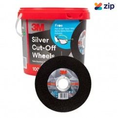 3M AC019441313 - 100-Pack 125mm x 1mm x 22.23mm Silver Cut-Off Wheel with Solus 1000 Series Safety Eyewear