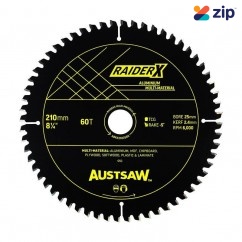 Austsaw ABRX2102560 - 210mm x 25mm x 60T RaiderX Aluminium Multi-Material Blade