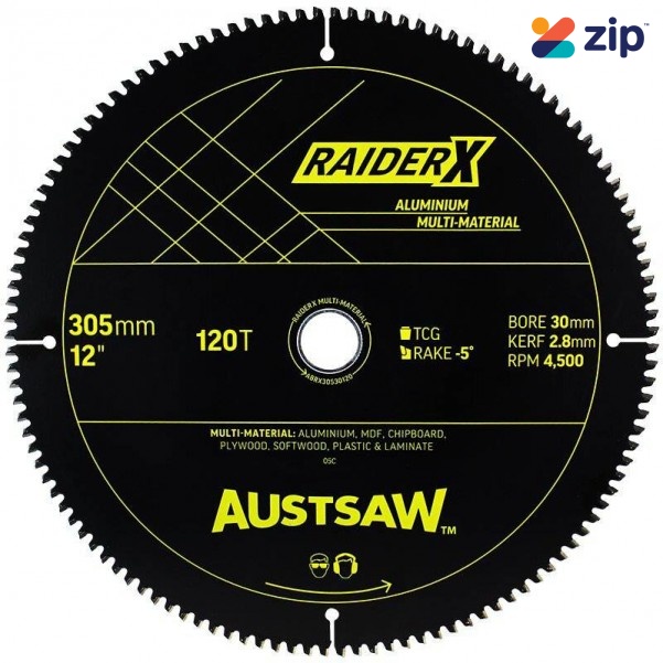 Austsaw ABRX30530120 - 305mm x 30mm x 120T RaiderX Aluminium Multi-Material Blade