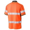 Bisley BK1219T_TT05 - 100% Polyester Orange Navy Taped HI VIS Mesh Short Sleeve Polo Shirt