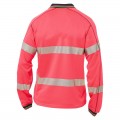 Bisley BK6219T_TT21 - Pink / Navy Taped Hi Vis Polyester Mesh Long Sleeve Polo Shirt