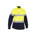 Bisley BL6491T_TT04 - Yellow / Navy X Airflow™ Hi Vis Taped Stretch Ripstop Women Shirt