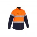 Bisley BL6491T_TT05 - Orange / Navy X Airflow™ Hi Vis Taped Stretch Ripstop Women Shirt