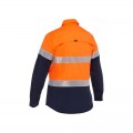 Bisley BL6491T_TT05 - Orange / Navy X Airflow™ Hi Vis Taped Stretch Ripstop Women Shirt