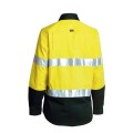 Bisley BL6896_TT03 - Yellow / Bottle Two Tone Cool Lightweight Hi Vis Women Drill Shirt