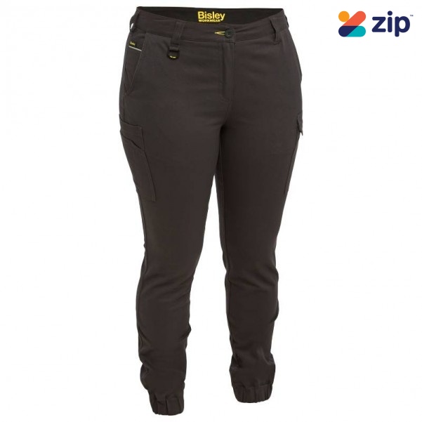 Bisley BPL6028_BCCG - Charcoal Cotton Cargo Cuffed Women Pants