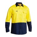 Bisley BS6267_TT01 - 100% Cotton Yellow Navy HI VIS Drill Shirt