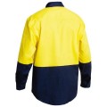 Bisley BS6267_TT01 - 100% Cotton Yellow Navy HI VIS Drill Shirt