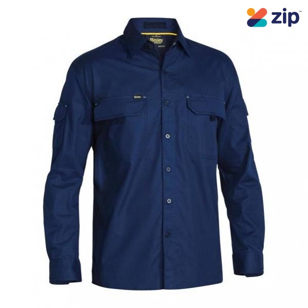 Bisley BS6414_BPCT - 100% Cotton Navy X Airflow Ripstop Shirt