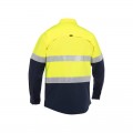 Bisley BS6491T_TT04 - Yellow / Navy X Airflow™ Hi Vis Taped Stretch Ripstop Men Shirt