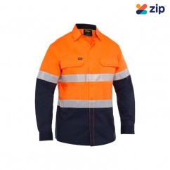 Bisley BS6491T_TT05 - Orang / Navy X Airflow™ Hi Vis Taped Stretch Ripstop Men Shirt