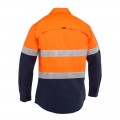 Bisley BS6491T_TT05 - Orang / Navy X Airflow™ Hi Vis Taped Stretch Ripstop Men Shirt