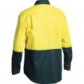 Bisley BS6895_TT03 - Yellow / Bottle Two Tone Cool Lightweight Hi Vis Men Drill Shirt