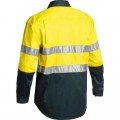 Bisley BS6896_TT03 - Yellow / Bottle Two Tone Cool Lightweight Hi Vis Men Drill Shirt