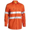 Bisley BS6897_BVEO - 100% Cotton Orange Taped Hi Vis Cool Lightweight Drill Shirt