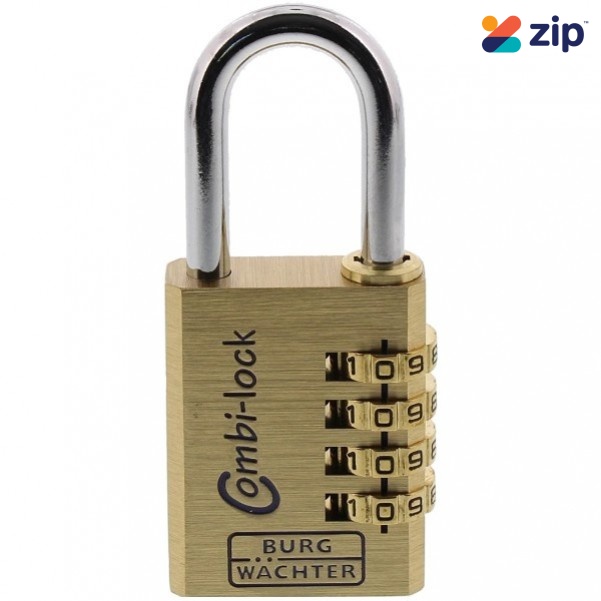 Burg Wachter 80-M-C-40 - 40mm Brass Resettable Combination Padlock w/ 4 Digit Rolls