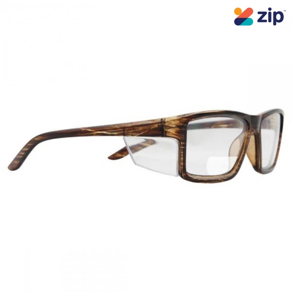 Pacific 944BR+1.50 - Wood Grain Frame Clear Lens +1.50 Safety Glasses