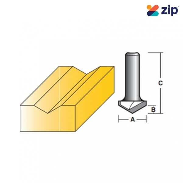 Carb-I-Tool TV1264 1/2 - 1/2" Shank 120˚ Vee Groove Bits