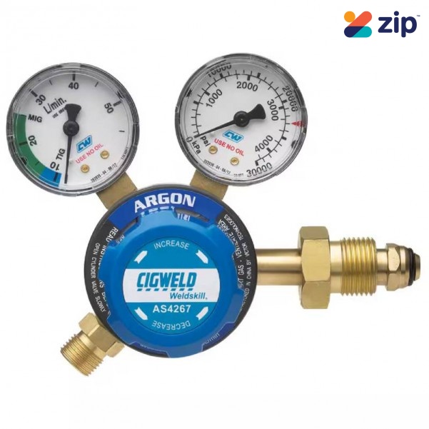 Cigweld 201019 - Bluejet Argon 55LPM 2 Gauge SI AS4267 Regulator