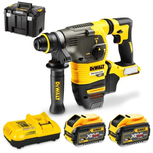 DeWalt DCH333X2-XE - 54V FlexVolt XR Li-Ion Cordless Brushless 3-Mode 3KG SDS Plus Rotary Hammer Combo Kit