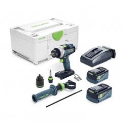 Festool TDC 18/4 5.0 I-Plus (578285) - TDC 18V Cordless 4 Speed Drill 5.0Ah Bluetooth Set in Systainer