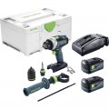 Festool TPC 18/4 5.0 I-Plus (578286) - TPC 18V Cordless 4 Speed Hammer Drill 5.0Ah Bluetooth Set in Systainer