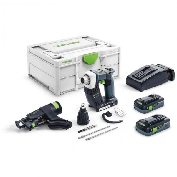 Festool DWC18-4500 4.0 I-Plus (578287) - DWC 18V Cordless Collated Screwgun 4.0Ah HighPower Bluetooth Set in Systainer