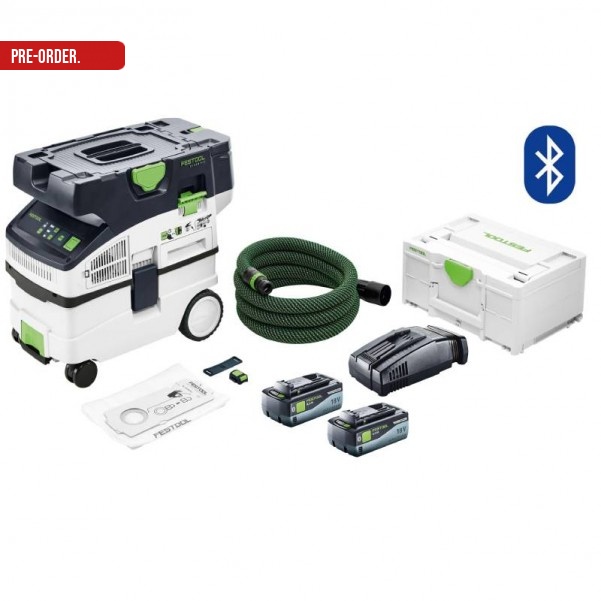 Festool CTLC MINI I-Plus (578298) - 10L Class 18V Cordless Mobile Dust Extractor 8.0Ah Bluetooth Energy Set in Systainer