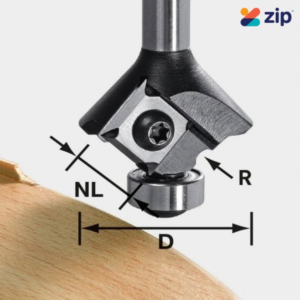 Festool HW S8mm R1mm D28mm KL12.7 for OFK - Reversible Blade R1 Roundover Cutter 499811