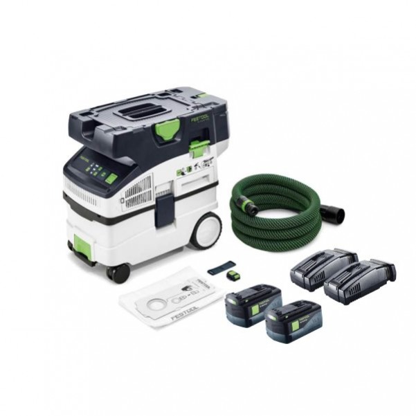 Festool CTMC MIDI I 5.2 SCA 8-Plus - 18V Cordless Mobile Dust Extractor 5.2Ah Set F28901