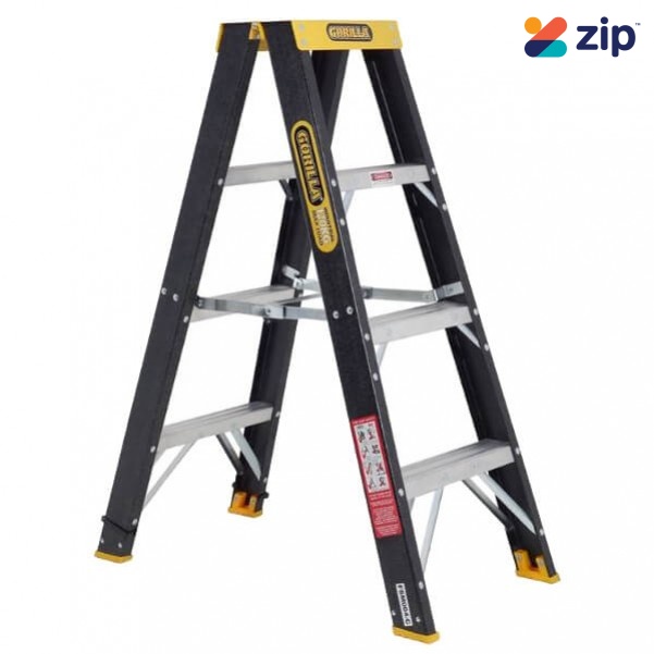 Gorilla Ladders FSM004-C - 1.2m 120Kg Industrial Fibreglass Double Sided Step Ladder