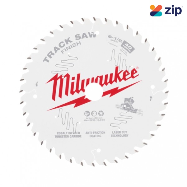 Milwaukee 48400625 - 165MM 6-1/2" 40T Wood Track Saw Blade Finish