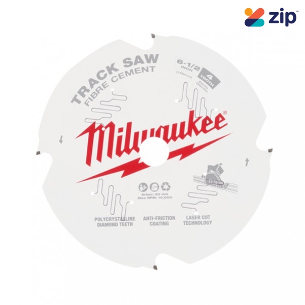 Milwaukee 48400670 - 160mm 6-1/2" 4T Fibre Cement Track Saw Blade PCD