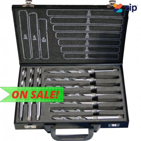 Hafco D122 - Ø14.5-Ø23mm 10 Piece Metric 2MT HSS Drill Set