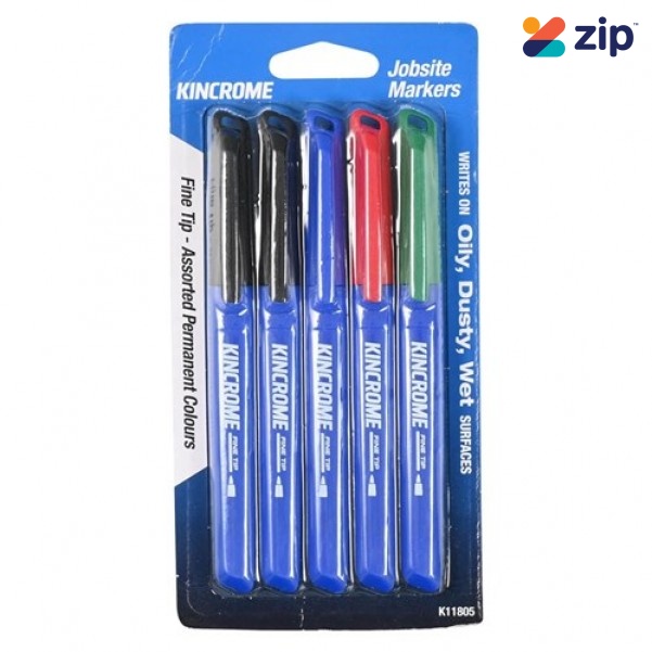 Kincrome K11805 - 5 piece Permanent Fine Tip Markers