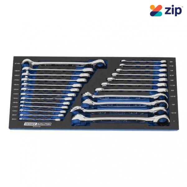 Kincrome EVA413T - 24 Piece EVA Tray Metric & Imperial Gear Spanners 