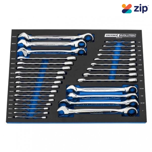 Kincrome EVA414T - 30 Piece EVA Tray Imperial & Metric Gear Spanners