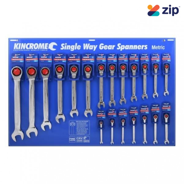 Kincrome K14072 - 20 Piece Single Way Gear Spanner Merchandiser