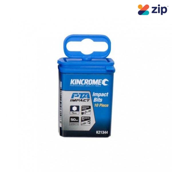 Kincrome K21344 - 5mm 50mm 10 Piece Hex Impact Bit