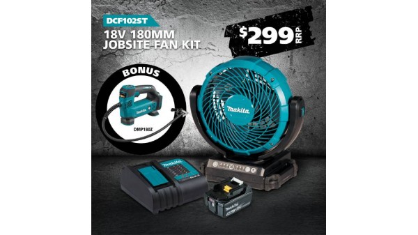 Makita DCF102ST 18V 180mm Jobsite Fan Kit