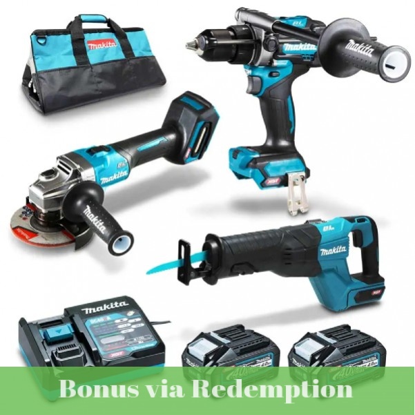 Makita DK0133G302 - 40V Max XGT 4.0Ah Cordless Brushless 3 Piece Combo Kit