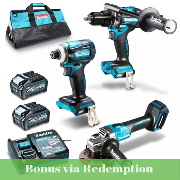 Makita DK0140G302 - 40V Max XGT 4.0Ah Cordless Brushless 3 Piece Combo Kit