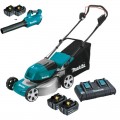 Makita DLM464PT2 - 36V (18Vx2) 460mm (18") 5.0Ah Cordless Brushless Lawn Mower Kit