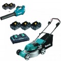 Makita DLM464PT3 - 18Vx2 460mm (18") 5.0Ah Cordless Brushless Lawn Mower Kit