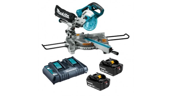 Makita DLS714PT2 36V 18V x 2 5.0Ah Cordless Brushless Compound Mitre Saw Kit