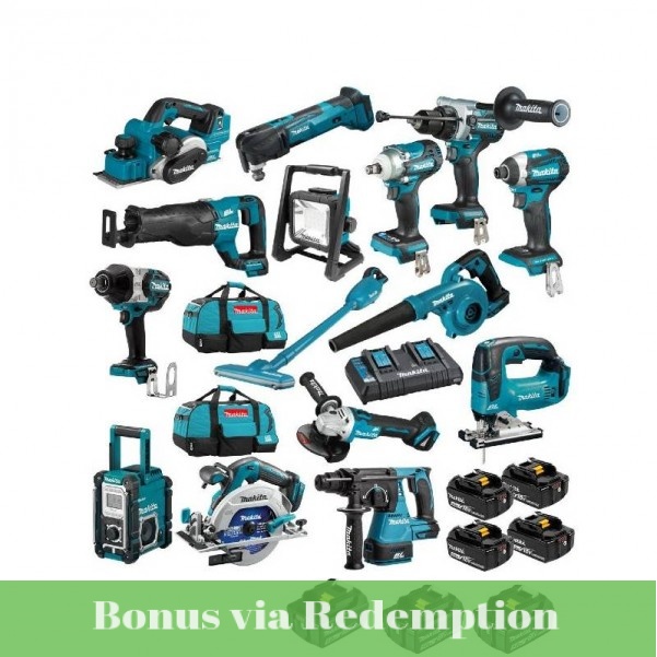 Makita DLX1509TX1 - 18V 4x5.0Ah LXT Cordless Brushless 15 Piece Combo Kit