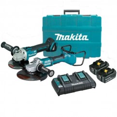 Makita DLX2251PT - 18V 5.0Ah Cordless Brushless 2 Piece Angle Grinder Combo Kit